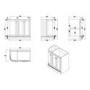 900mm Beige Right Hand Curved Corner Freestanding Vanity Unit with Basin - Bowland