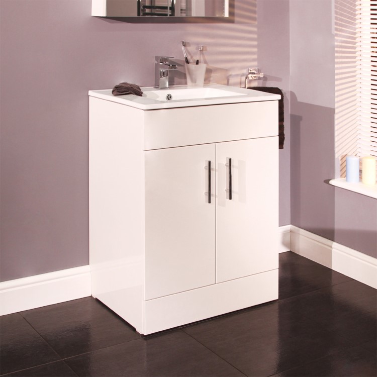 600mm Floorstanding Vanity Unit with Basin - Aspen