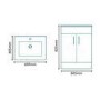 600mm Floorstanding Vanity Unit with Basin - Aspen