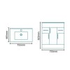 750mm Floorstanding Vanity Basin Unit - Drawers &amp; Doors - White - Aspen Range