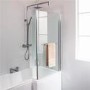 Tabor 1700 Shower Bath 46 Bathroom Suite-L Shaped Fixed Bath Shower Screen With Towel Rail-Right Handed Bath