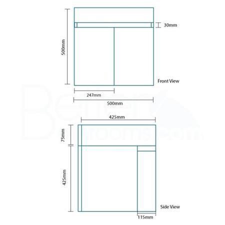 Murcia 50 Wall Mounted 2 Door Vanity Unit