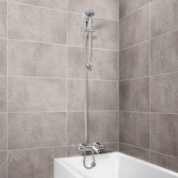 Rina Slide Shower Rail Kit with Focus Wall Valve & Bath Mixer