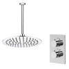 Chrome Concealed Shower Mixer with Dual Control &amp; Round Ceiling Mounted Head - EcoS9