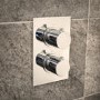 Chrome Concealed Shower Mixer with Dual Control & Slim Round Wall Mounted Head - EcoS9