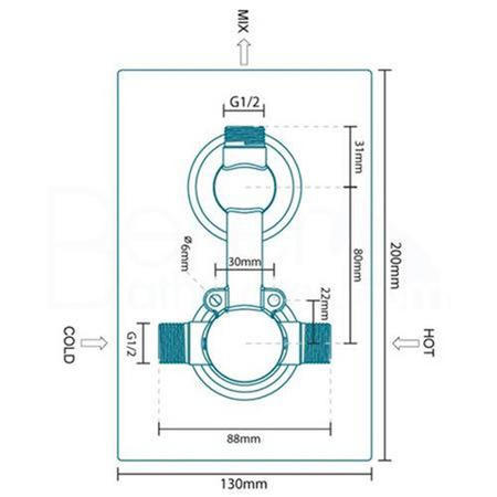 Chrome Concealed Shower Mixer with Dual Control & Slim Round Wall Mounted Head - EcoS9