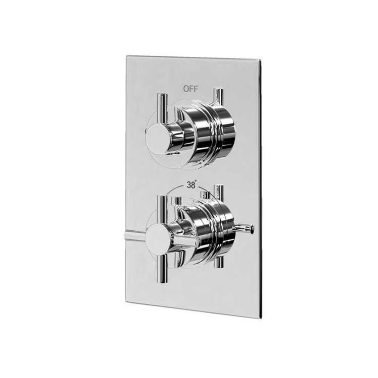 Chrome Concealed Shower Mixer with Dual Control & Round Handset - EcoStyle