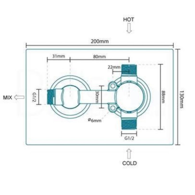 Chrome Concealed Shower Mixer with Dual Control & Round Handset - EcoStyle