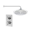 Chrome Concealed Shower Mixer with Dual Control &amp; Slim Square Wall Mounted Head - EcoStyle