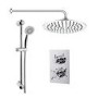 Concealed Thermostatic Mixer Shower with Slim Wall Mounted Shower Head & Handset - EcoStyle