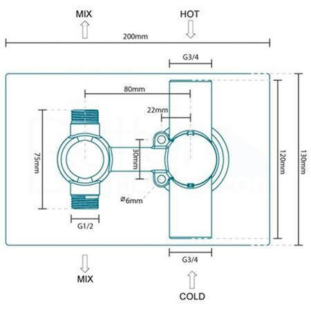 Concealed Thermostatic Mixer Shower with Slim Wall Mounted Shower Head & Handset - EcoStyle