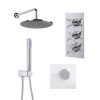 EcoStyle Triple Valve with Handset, 250mm Shower Head, Wall Outlet, Filler &amp; Overflow 