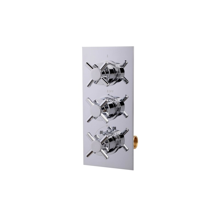 Triple Outlet Concealed Thermostatic Shower Valve With Diverter- EcoStyle Range 