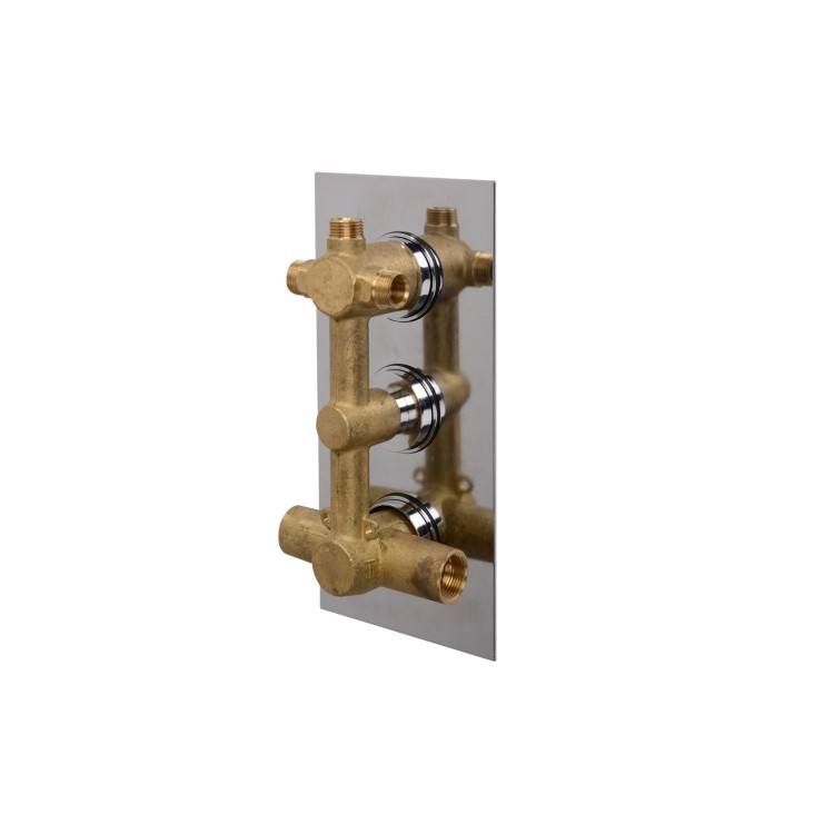 Triple Outlet Concealed Thermostatic Shower Valve With Diverter- EcoStyle Range 