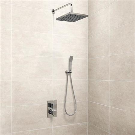 EcoCube Dual Valve with Diverter, 200mm Shower Head and Handset Kit