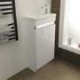 420mm Floor Standing Basin Vanity Unit - White Single Door - Vigo Range