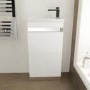 420mm Floor Standing Basin Vanity Unit - White Single Door - Vigo Range