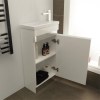 420mm Floor Standing Basin Vanity Unit - White Single Door - Vigo Range