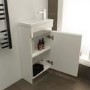 420mm Floor Standing Basin Vanity Unit - White Single Door - Vigo Range