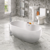 Modern Freestanding Bath Suite with Toilet & Basin - Lisbon 