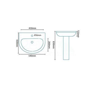 Modern Freestanding Bath Suite with Toilet & Basin - Lisbon 
