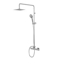 Rina Square Riser Slide Rail Kit with Square Thermostatic Valve