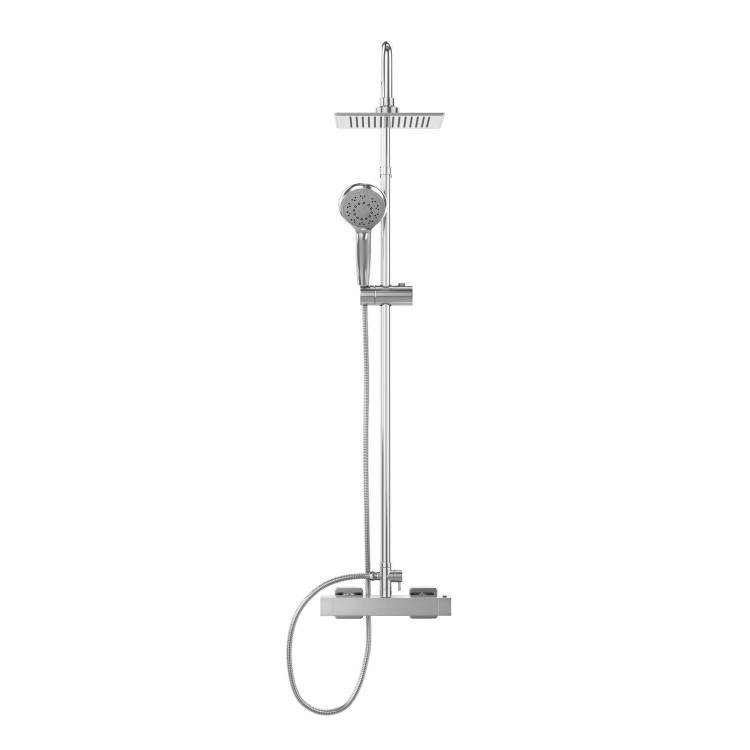 Rina Square Riser Slide Rail Kit with Square Thermostatic Valve