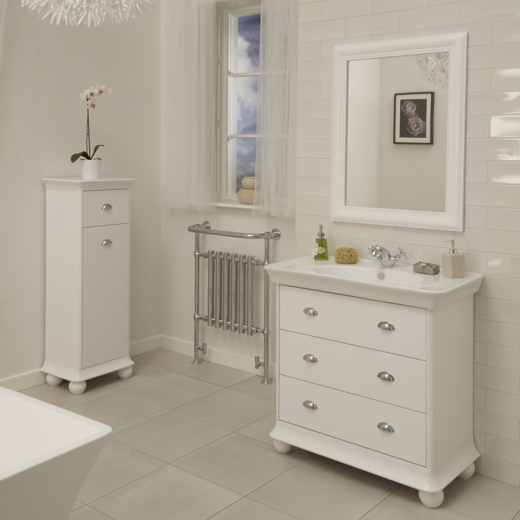 Valencia 900mm Vanity Unit - White 3 Drawer Unit