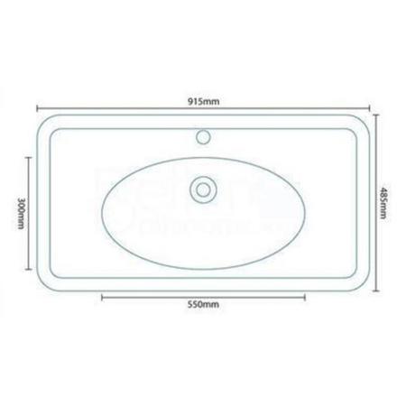 Valencia 900mm Vanity Unit - White 3 Drawer Unit