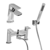 Voss Waterfall Basin Mixer and Bath Shower Mixer Tap Pack