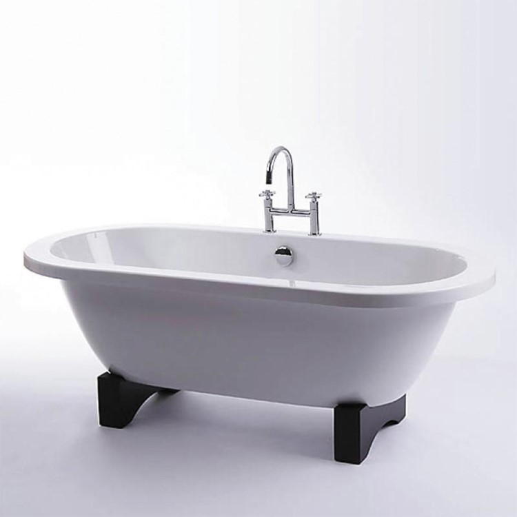 Shanghai Double Ended Freestanding Bath With Wooden Feet - L1750 x W790mm