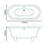 Shanghai Double Ended Freestanding Bath With Wooden Feet - L1750 x W790mm