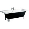 Black Freestanding Double Ended Bath with Chrome Feet 1600 x 750mm - Athena