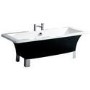 Black Freestanding Double Ended Bath with Chrome Feet 1700 x 750mm - Athena