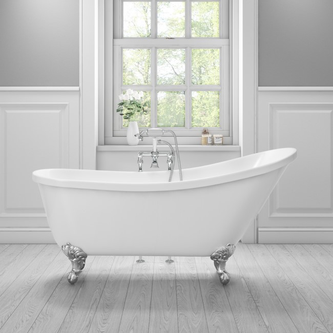 Middleton Traditional Freestanding Slipper Bath with Chrome Feet 1620