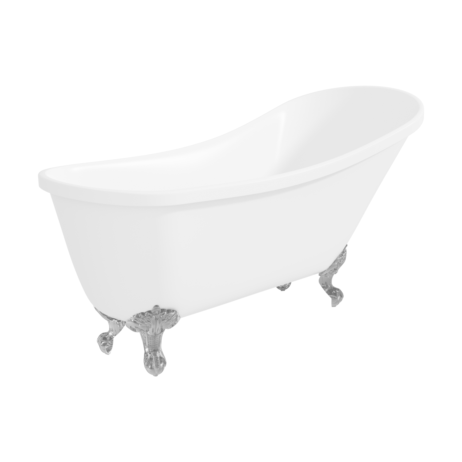 Middleton Traditional Freestanding Slipper Bath with Chrome Feet 1620