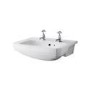 600mm 2 Door Vanity Unit with 2 Tap Hole Semi Inset Basin Grey - Nottingham