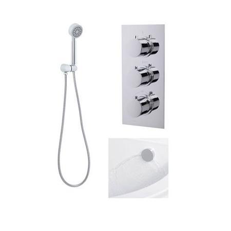 EcoS9 Concealed Triple Control Shower Valve with Diverter with Overflow