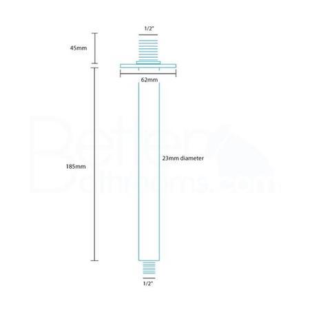 UltraThin Designer Round 200mm Shower Head & Ceiling Arm