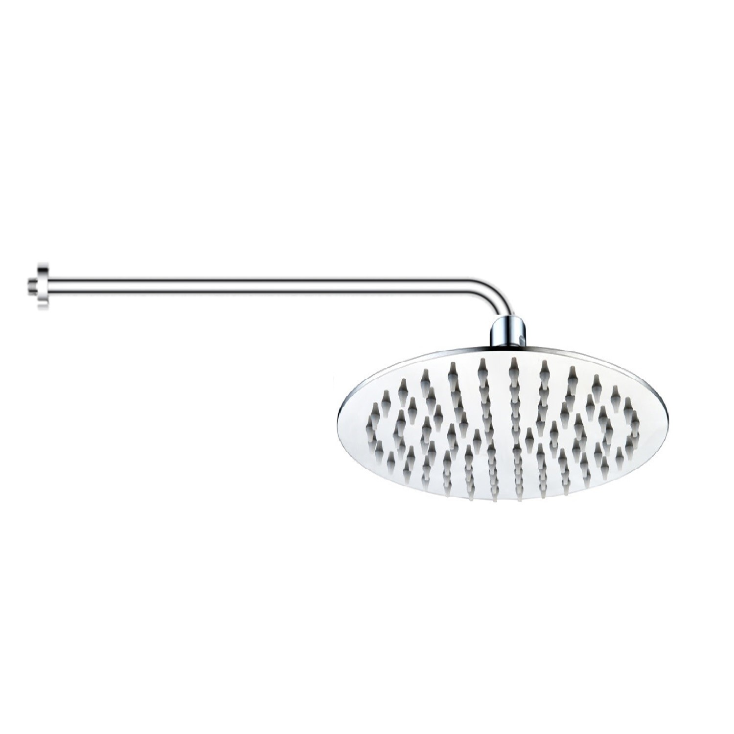 200mm Ultra Slim Round Shower Head with Wall Arm