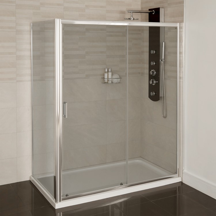 Aqualine 4mm 1100 x 800 Sliding Door Shower Enclosure