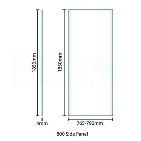 Aqualine 4mm 1100 x 800 Sliding Door Shower Enclosure