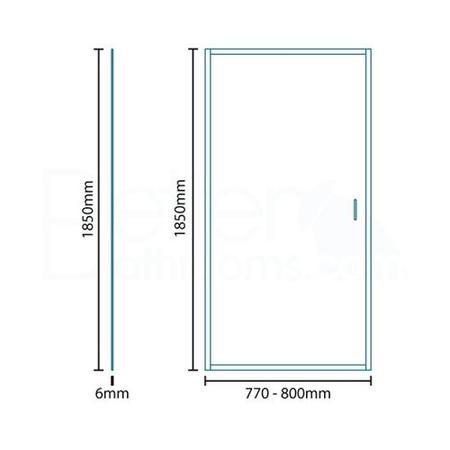 800 x 800 Pivot Shower Enclosure - 6mm Glass - Aqualine