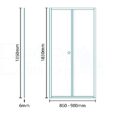 Bi Fold Door Shower Enclosure 900 x 900mm with Shower Tray - 6mm Glass - Aquafloe Range