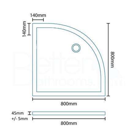 Quadrant Shower Tray 800 x 800mm - Easy Plumb