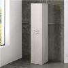 Nottingham 1400mm Floor Standing Storage Unit - White Tall Boy Unit 2 Door Modern Handle 
