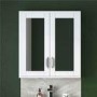 Wall Hung Mirrored Bathroom cabinet - White Modern Handle - Nottingham Range