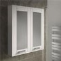 Wall Hung Mirrored Bathroom cabinet - White Modern Handle - Nottingham Range