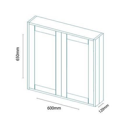Wall Hung Mirrored Bathroom cabinet - White Modern Handle - Nottingham Range