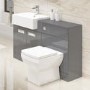 Cuba Toilet & Basin Grey Combination Suite Unit with Square Tabor Toilet